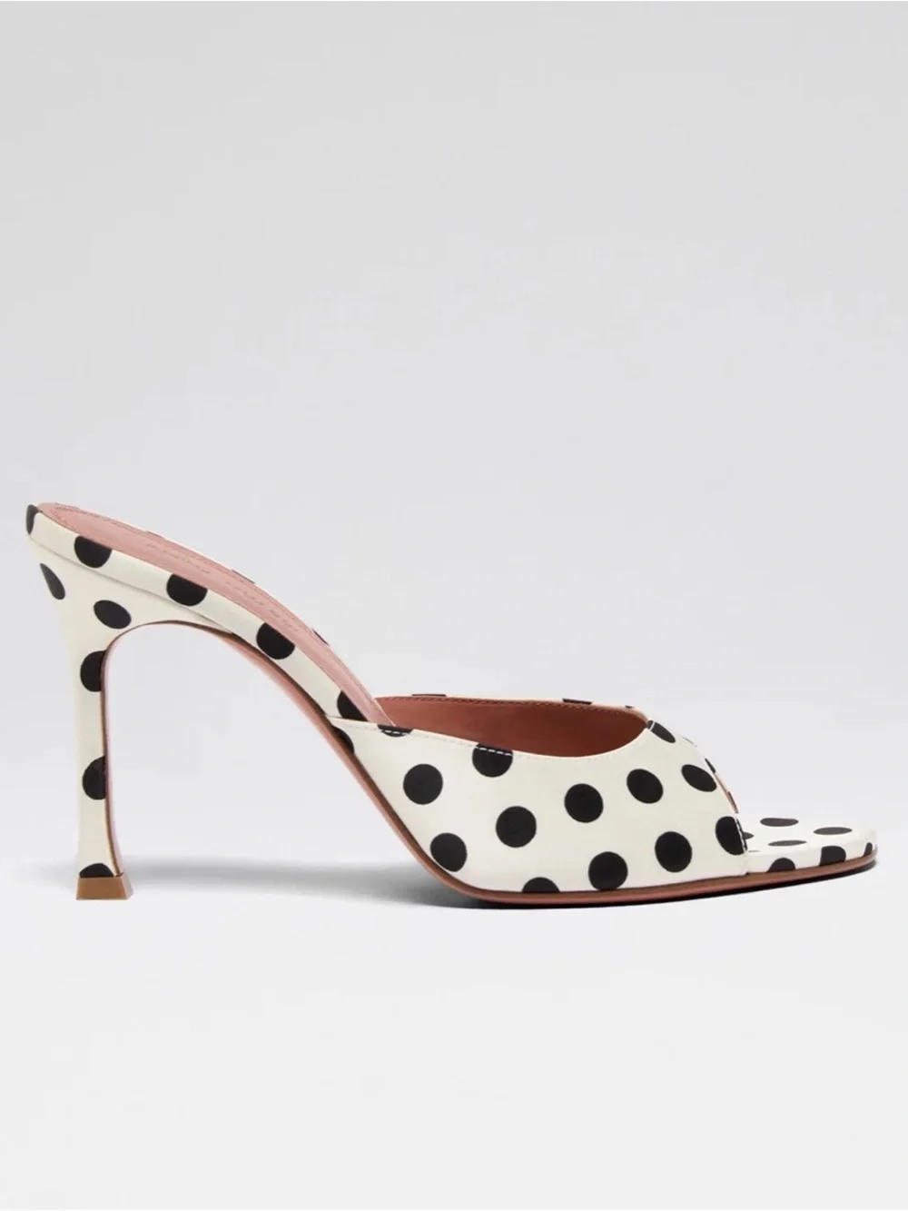 Alexa Slipper 95 Ivory Polka Dot Satin